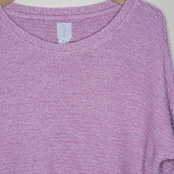 Joie | Pink Marled Knit Sweater with Button Details on the Sides Size Large - Picture 2 of 5